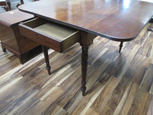 Antique Mahogany Drop Leaf Table with Drawer