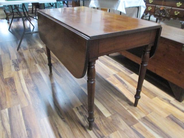 Antique Mahogany Drop Leaf Table with Drawer