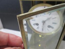 Vintage Shreve Crump & Lowe Boston, Ma. Visible Escapement Brass 4 Glass Mantle Clock