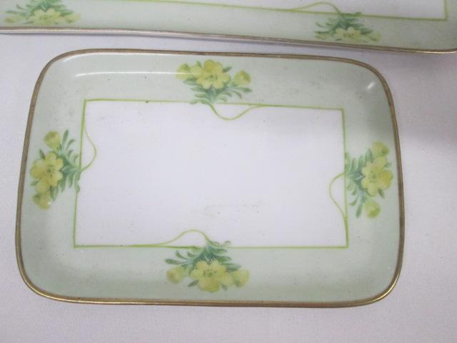 Vintage Handpainted UNO "Favorite" Bavaria Porcelain Vanity Trays and Jars