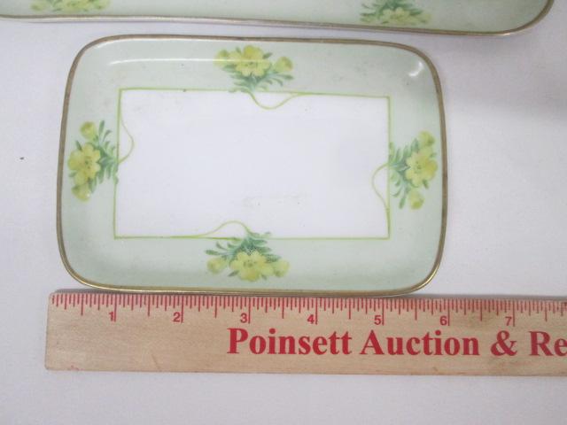 Vintage Handpainted UNO "Favorite" Bavaria Porcelain Vanity Trays and Jars