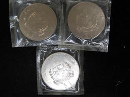 Lot of (3) 1976 $1 Samoa Olympic Games Coins- 92.5% Silver
