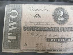 1864 $2 Confederate Note from Richmond, VA