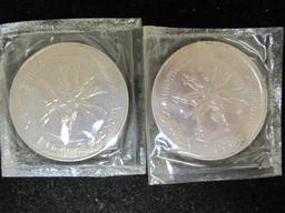 Lot of (2)1989 New Zealand $1 Commonwealth Games Coins- 92.5% Silver