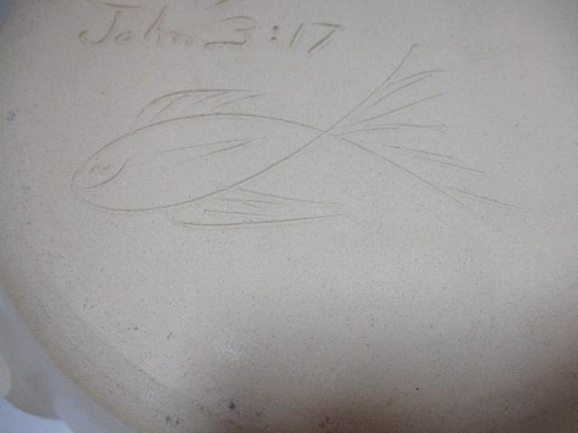 Signed Turned & Burn Pottery Quiche Dish