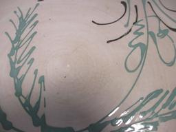 Signed Handpainted Terra Cotta Plate