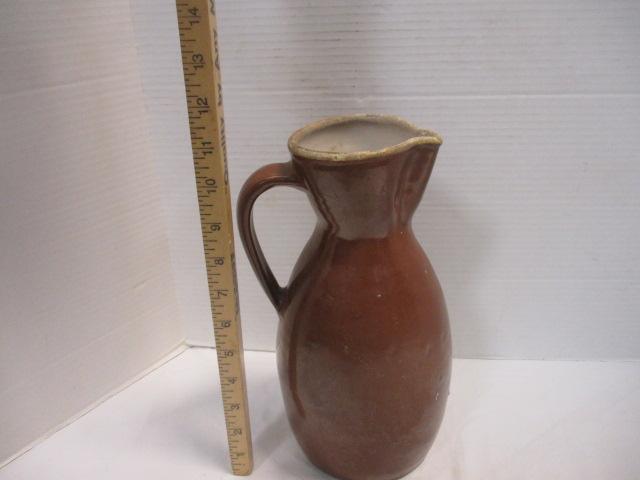 Stoneware Pitcher with Applied Handle