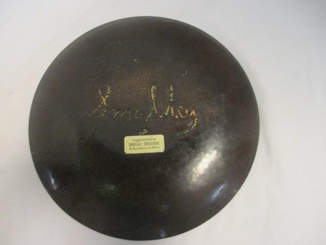 Signed Smalley Creations Enamel Art Plate