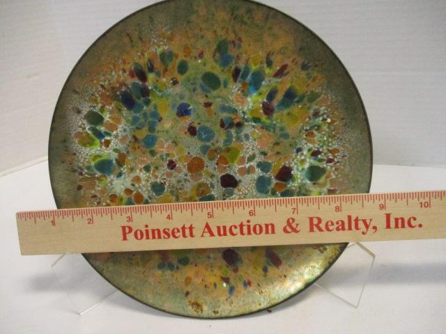 Signed Smalley Creations Enamel Art Plate