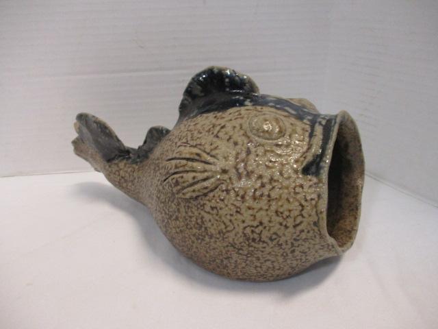 Phil Morgan Pottery Signed Pottery Fish Scrubber/Soap Holder