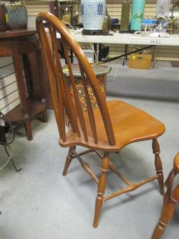 Pair of Wood Spindle Fiddle Back Side Chairs