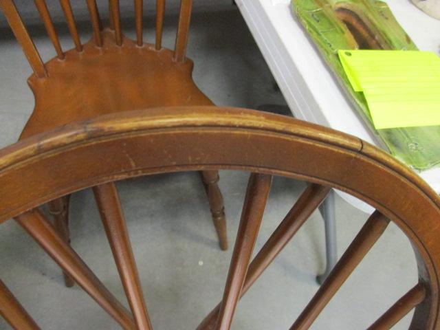 Pair of Wood Spindle Fiddle Back Side Chairs