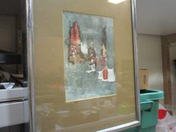 Framed and Matted Abstract Print