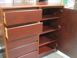 Danish Modern Style Cherry Stained Wood Chest/Armoire