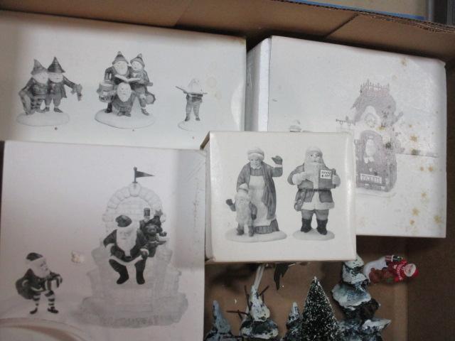 Dept. 56 North Pole Series Accessory Sets and Various Styles of Trees