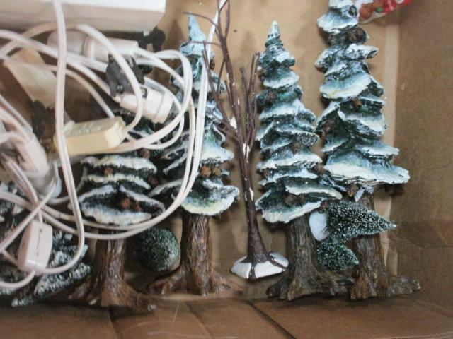 Dept. 56 North Pole Series Accessory Sets and Various Styles of Trees