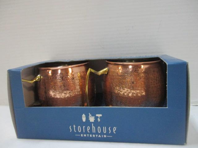 Two New Old Stock Sets of Storehouse Entertain Moscow Mules Copper Mugs