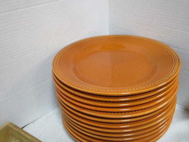 13 Pier 1 Imports "Nutmeg" Stoneware Diner Plates