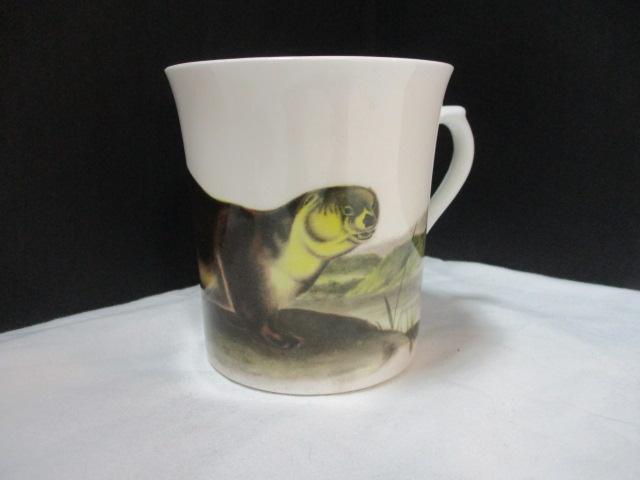 Six Queen's Horchow Collection Fine Bone China Wildlife Mugs