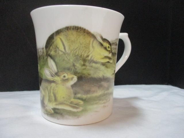 Six Queen's Horchow Collection Fine Bone China Wildlife Mugs