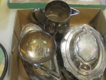 Silverplated Pitcher, Covered Dish, Revere Bowl, Oval Tray and Trivets