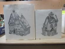 Two Dept. 56 Heritage Village Collection "North Pole Series" Houses in Original Boxes