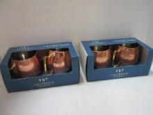 Two New Old Stock Sets of Storehouse Entertain Moscow Mules Copper Mugs