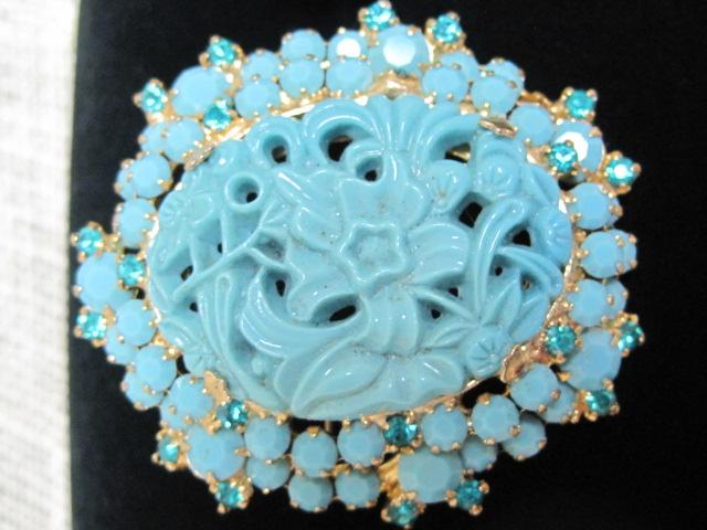 Vintage Brooch and Clip Earrings