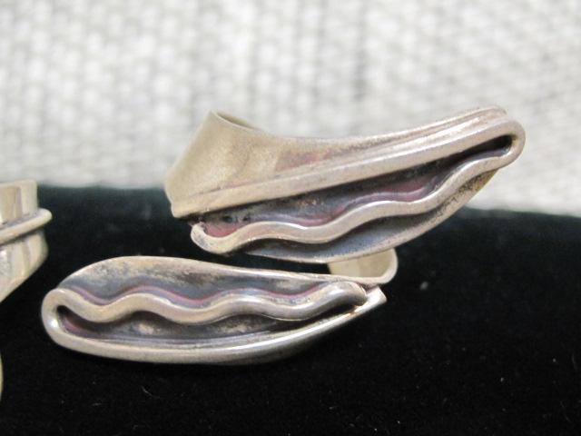 Two Vintage Sterling Silver Designer Adjustable Rings