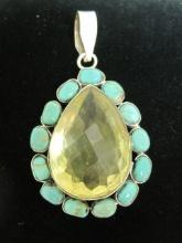 Sterling Silver Lemon Quartz Pendant