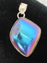 Sterling Silver Druzy Agate Pendant