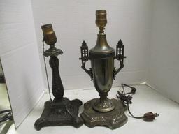 2 Metal Table Lamps 13" & 14"