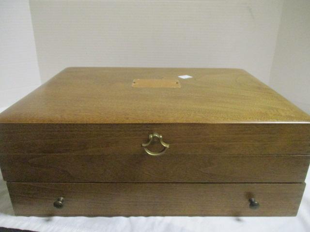 Naken Wood Silverware Chest w/Drawer