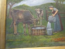 F. Parish Framed Oil Painting