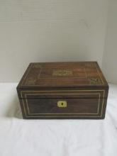 Wood w/Brass Accents Keepsake Box