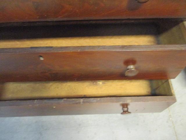 Antique Flame Mahogany Dresser with Stand Mirror