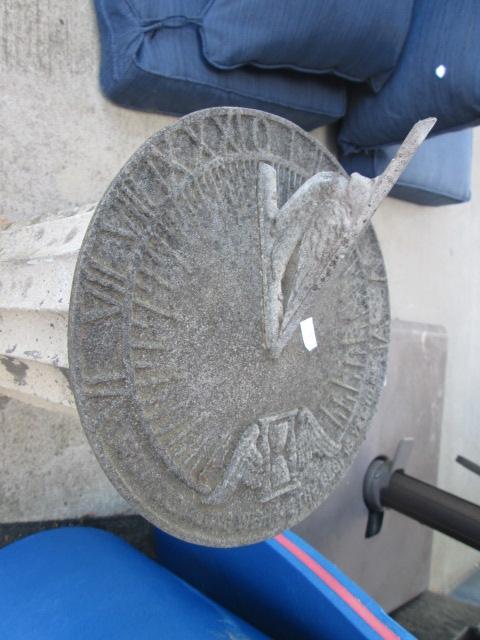 Concrete Pedestal with Cast Metal Sundial