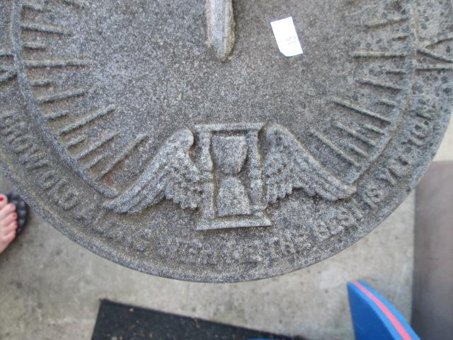 Concrete Pedestal with Cast Metal Sundial