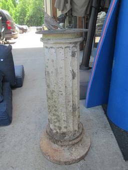 Concrete Pedestal with Cast Metal Sundial