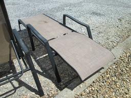 Three Black Aluminum Frame Lounge Chairs