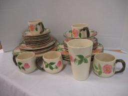 28 Pieces of Franciscan Ware Desert Rose Dinnerware