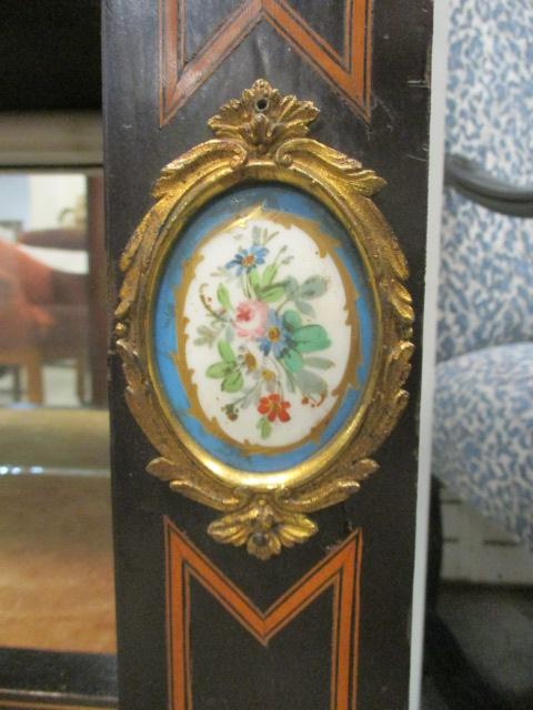 Antique Black Lacquer French Style Victorian Curio