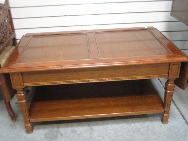 Retro Drop Side Coffee Table with Undershelf