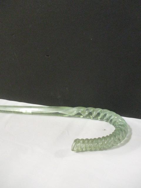 Vintage Hand Blown Art Glass Cane with Twisted Handle