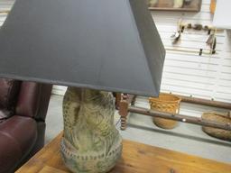 Glazed Pottery Fish Table Lamp