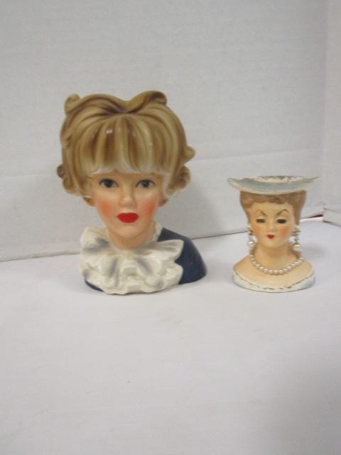 Two Vintage 1950's Head Vases