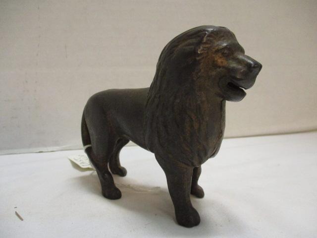 Antique Cast Iron Lion Still Bank