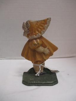 Vintage Cast Iron Sun Bonnet Sue Doorstop