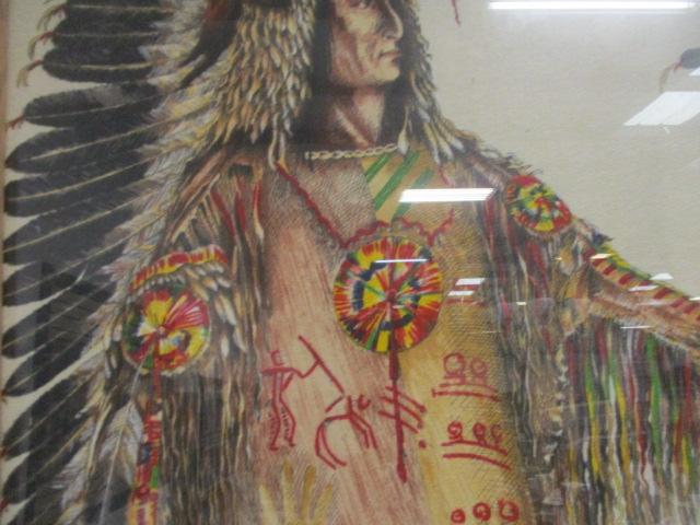 Chief "Mah-To-Toh-Pa" by George Catlin Artwork on Linen