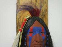 Native American Indian Hunter Face Mask Wall Hanging